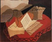 Juan Gris The Fiddle in front of window France oil painting artist